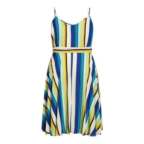 City Chic Elise Dress in Citrus Stripe in XXL(24) - Picture 2 of 5